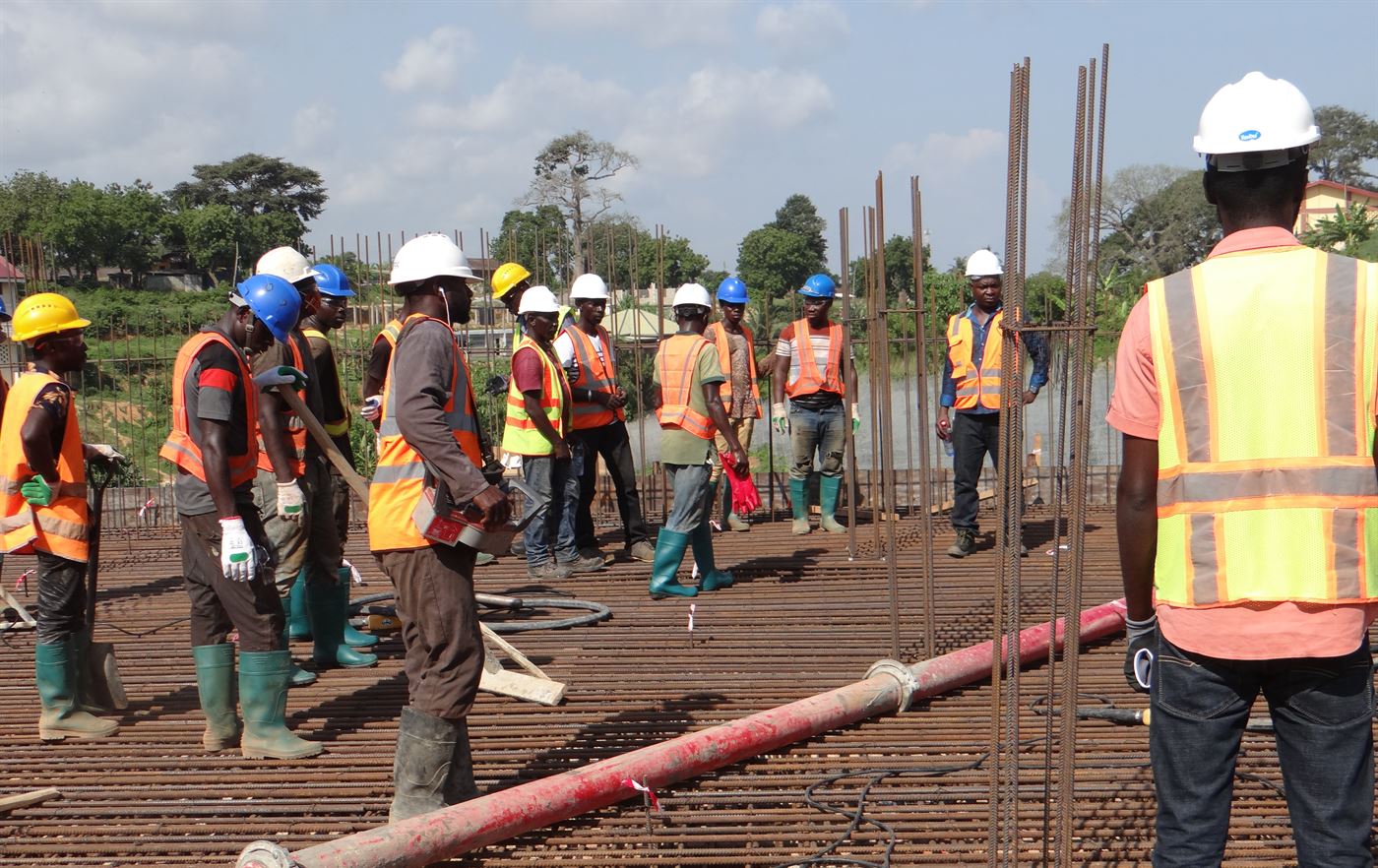 HAYBEL site team on a reinforced concrete slab