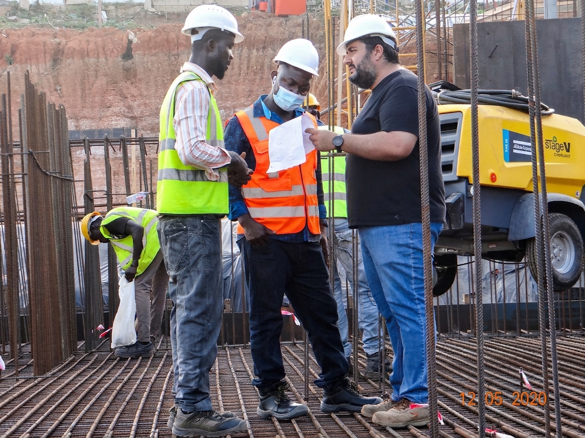 HAYBEL engineers reviewing drawings on site
